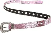 [Healeved] Women Adjustable Rhinestone Waist Belt Fashionable Wide Trouser Belt for Ladies Eye Catching Design for Dresses and Casual Outfits for Parties Punk Style