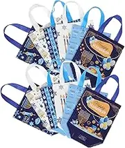 Zerodeko 12Pcs Multi Function Fabric Tote Bags for Hanukkah Celebrations Reusable Nonwoven Present Bags with Sturdy Handles Festive Party Favor Wrapping Accessories