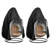 Chair Cover 2Pcs Oslimea Patio Hanging Egg Chair Cover Durable Lightweight Waterproof Egg Swing -Black
