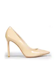 Beige Patent Stiletto Pumps