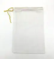 ✴️ Paper Mart Cotton Muslin Drawstring Bags Lot of 89 White/Red/Gold 6" x 9"