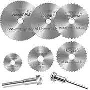 8Pcs Rotary Drill Inside Pipe Cutter ABS PVC Compatibility Plumbing Pipe Cutter Sharp HSS High Speed Steel Cutting Tools Set with 2 pcs Straight Shank Mandrel 6 Styles Blades of Different Diameters