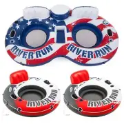 Intex Pool Floats Vinyl American Flag 2-Person Float W/ River Run 53-In Tube Red