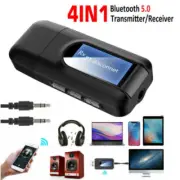 Bluetooth Transmitter Receiver 4 IN 1 5.0 Wireless Audio 3.5mm USB Aux Adapter
