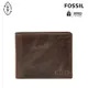 FOSSIL Derrick 真皮RFID防盜皮夾-咖啡色 ML3771201 (禮盒組附鐵盒)