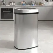 Advwin 50L Motion Sensor Bin Automatic Rubbish Bins Smart Kitchen Waste Trash Can Touch Free Garbage Cabniet Silver