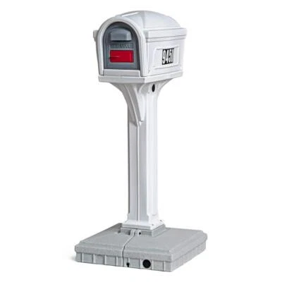 Simplay3 Post Mount Mailboxes Dig-Free Easy Up White Classic Mailbox Durable