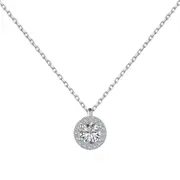 ANYCO Necklace 925 Silver for Woman High End Quality Elegant Pendant Rhodium Platting Cubic Zirconia 5A 0.75ct Jewelry