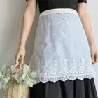 Bucolic Embroidered Half-Length Kitchen Apron Women's Waist Apron Women