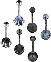 [D.Bella] 14G Belly Button Rings Surgical Stainless Steel Diamond Belly Rings 10mm Belly Button Piercing Jewelry Navel Rings Navel Piercing Jewelry