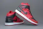 Air Jordan 1 Mid Shoes Reverse Bred Gym Red Black White 554724-660 Size 12