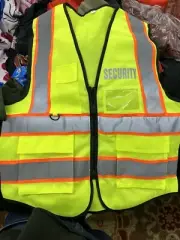 6 Pack Unisex Reflective Emergency Safety Security Neon Safety Zip Size L Vest
