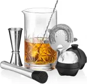 Cocktail Set - 7-Piece Bartender Kit with Mixing Glass Set, Japanese Jigger, ...