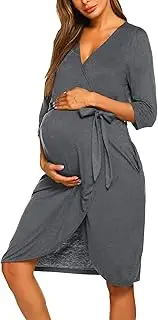[Ekouaer] Delivery Gown Women's Maternity/Labor/Nursing Robe for Breastfeeding Hospital Bag