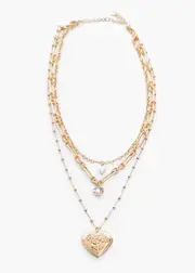 [Taking Shape] Taking Shape Multi Wear Heart Necklace in Gold - Women's Accessories Gold
