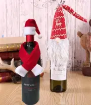Bottle Topper 1Pc Christmas Scandi Hat or Santa Scarf Top Holiday Decoration