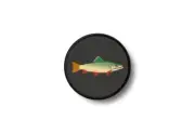 Patch badge print iron on glue trout fish