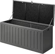 LI LIVSIP 490L Outdoor Storage Box - Waterproof & Lockable Large Storage Container with Handle for Garden Furniture Cushions Sporting Gears, 136KG Load Capacity, Grey