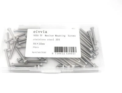 50Pcs VESA TV Monitor Mounting Screws M4 x 35mm Other, silver