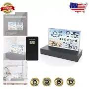 Modern Digital Weather Forecast Station with Dual Alarm & Moon Phase Display