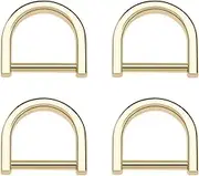 EMSea 4PCS Screw in D-Rings Tiny D-Rings Shackle Horseshoe Shape D Ring for DIY Crafts Leathercrafts Accessories Keychain Purse Bag Repairing Light Gold
