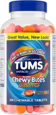 TUMS Chewy Bites Chewable Antacid Tablets for Ultra Strength Heartburn...
