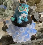 Baby Snowy Owlbear Cub Painted Miniature Dungeon Dragons D&D Druid White Teal