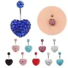 Bars Jewellery Button Navel Rings Heart Belly Bar Body Piercing Fake Belly Ring
