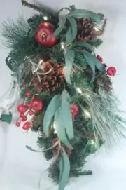 Bethlehem Lights 'Fireside Door Drop' Light Up 24" Artificial Greenery NIB