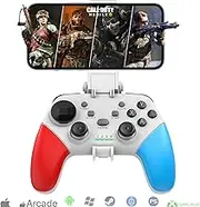 Megadream Wireless Mobile Gaming Controller Gamepad for iPhone/Android/iPad/PC/Switch/PS4/PC Joystick with Phone Holder, Supported Cloud Game, Streaming on PS5/Xbox, Turbo, White