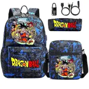 Students Anime Usb Backpack Dragon Ball Goku 3pcs/set Women Men Knapsack Teens Rucksack Girls Boys Schoolbags Birthday Present high quality Picture...