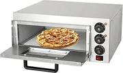 Countertop Pizza Maker Machine, Electric Pizza Oven with Two Temperature Control Knobs, 30 Minutes Timer, Double-Layer Thickened Glass for Chicken, Pizza