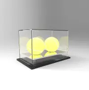 Tennis Double Ball Display Case Acrylic Perspex - SILVER