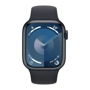 Apple Watch S9 GPS 41mm/45mm 午夜色鋁金屬錶殼/午夜色運動型錶帶 智慧手錶 欣亞