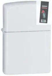 Zippo 214 white matte finish Lighter + FLINT PACK