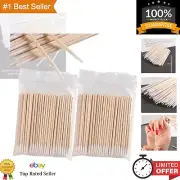 200PCS Precision Tip Cotton Swabs with Wooden Sticks - Nail & Makeup Essential