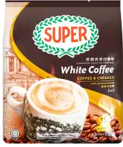 Super 2-In-1 Instant Charcoal Roasted White Coffee 15 Sachets x 25g~2/2026