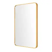 La Bella Gold Wall Mirror Rectangular Aluminum Frame Makeup Decor Bathroom Vanity 60x80cm
