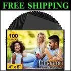 Premium 100 Pack Black Magnetic Frames for 4x6 Photos - Scratch-Proof Design