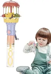 Bubble Wands,Lighted Carousel Blower - Kids Bubble Wand Interactive Toy for Birthday Easter Christmas Party Garden Lawn Camping Beach Gatherings