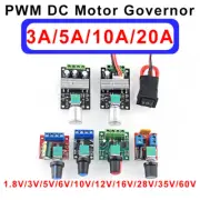 PWM DC 1.8V 3V 5V 6V 12V 16V 35V 60V 3A~20A Low Voltage Motor Speed Controller