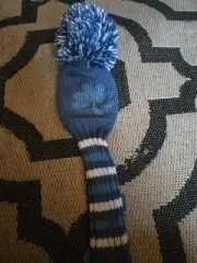 8" White, Royal Blue, 4 Leaf Clover Blue Knit GOLF CLUB HEADCOVER fits Driver!