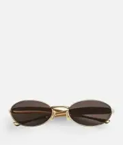 bottega veneta eyewear oval sunglasses in metal with sculptural sardine shape