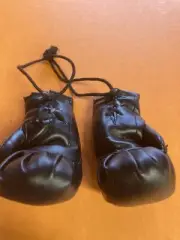 1 Pair BLACK Mini Boxing Gloves for Car Mirror Ornament Hanging