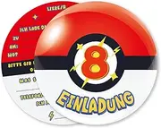 Vielucks 15 x Fang Ball Invitation Cards - Original, Invitation Cards for Children's Birthday Girls and Boys, 5th Birthday Invitations, Party Decoration, Invitation for School (8 Years Old)
