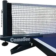 Comesee Ping Pong Net Set Table Tennis Table Post Professional Spring Activated Clamp with Net Clip Insert, 1.2 Inch Width Grip Holder, Tension and Height Adjustable Easy Set Up (Navy)