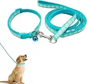 Puppy Collar, Dog Collar and Lead Set, Soft Dog Collar, Adjustable Pet Dog Collar, Pet Cat Collar Leash, Small and Medium Dog Collar Leash, Adjustable Paw Print Puppy Collar