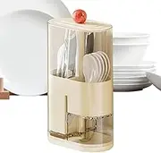 Utensil Caddy – Versatile Flatware Storage Basket With Divided Compartments And Draining Tray | Chopstick Holder For Kitchen Counter, Home, Apartment, Dining Table, Picnic, Bbq, Silverware Caddy
