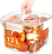 12L/406 floz Airtight Food Storage Containers with Lids, Bread Flour Container for Homemade Sourdough Bread, Portable with Handle, Clear Plastic