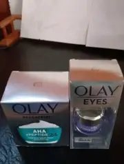 olay regenerist AHA Peptide 24 Moisturizer and Olay eyes Retionol 24 Max